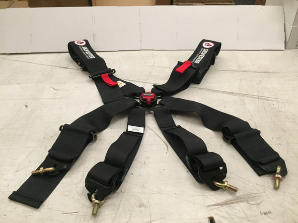 HARNESS SET CAMLOCK 6 POINT BLACK 2'' SHOULDERR & LAP STRAPS SPORT PLUS FIA