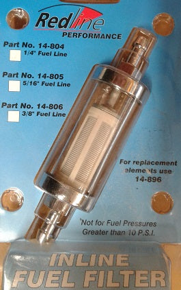 FUEL FILTER SEE THROUGH 10MM BARB