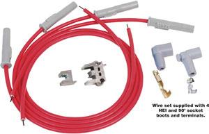 IGNITION LEAD SET,MULTI- ANGLE SUPER CONDUCTOR 8 CYL  8.5MM  DIA RED