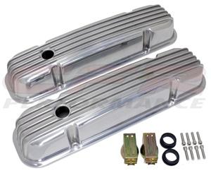 VALVE COVERS PONTIAC FINNED POLISHED