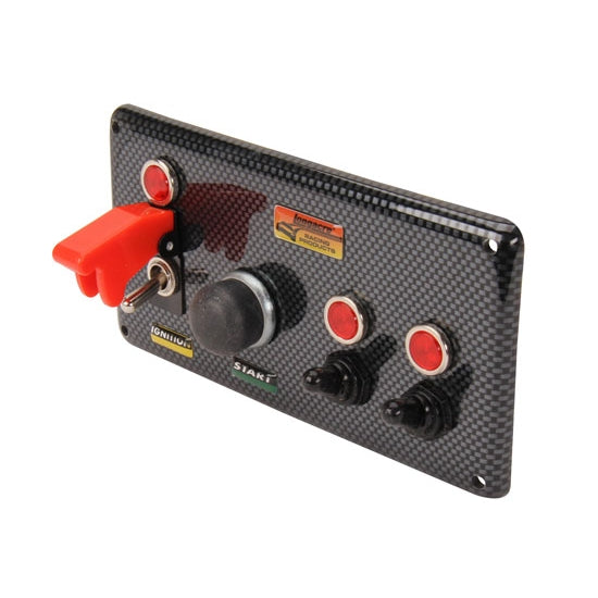 SWITCH PANEL CARBON FIBRE 2 HEAVY DUTY SWITCHES & START