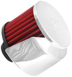 K&N BREATHER 3 X 2.5 WITH 1.25" FLANGE PUSH IN & SHIELD