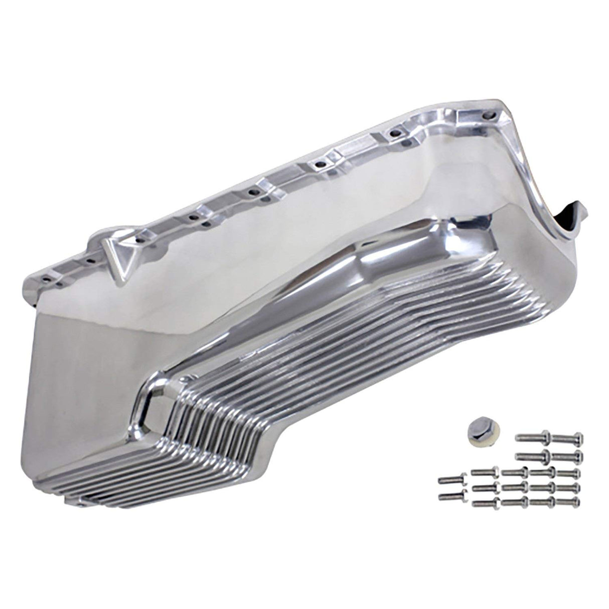 OIL PAN CHEV SB ALLOY FINNED 1980-85 POLISHED