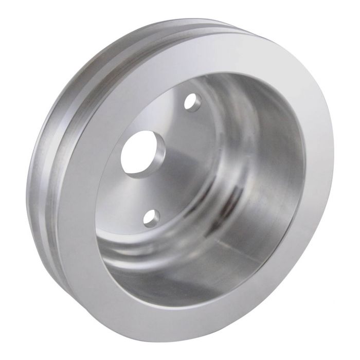 PULLEY CRANK CHEV SB LWP DOUBLE ROW POLISHED ALLOY