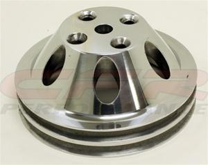 WATER PUMP PULLEY ALLOY POLISED SB CHEV DOUBLE ROW LWP
