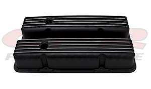 VALVE COVERS CHEV SB TALL BLACK FINNED