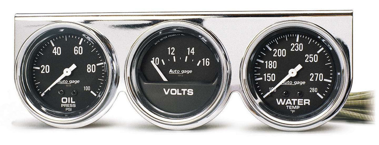 GAUGE CONSOLE OP/WT/VOLTS BLACK FACE 2399