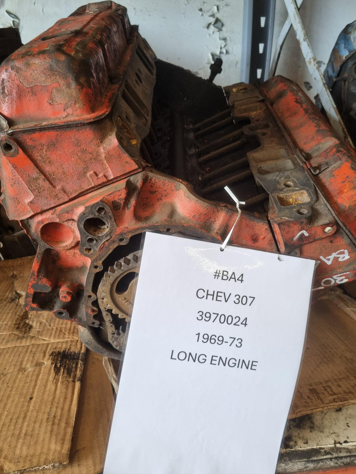 CHEV 307 LONG ENGINE 1969-73 USED IN REBUILDABLE CONDITION BLOCK CASTING 3970024