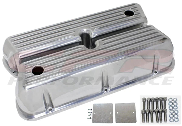 VALVE COVERS ALLOY FINNED FORD SB