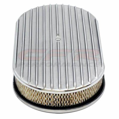 AIR CLEANER 15'' OVAL FINNED POLISHED