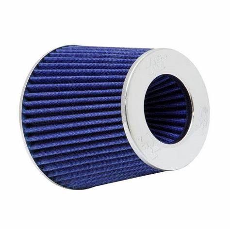 K&N UNIVERSAL FLANGE AIR FILTER 6" LONG BLUE