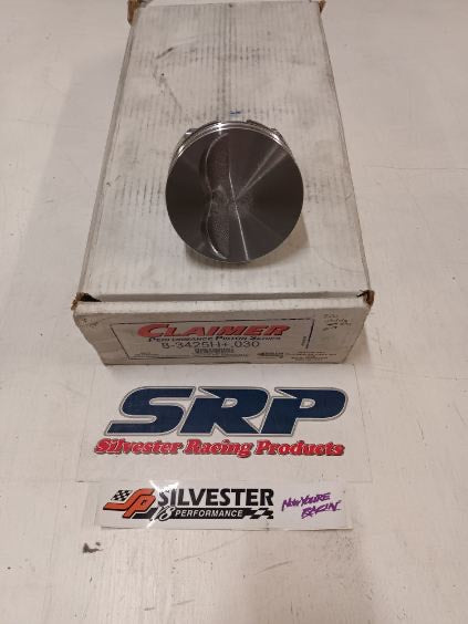 PISTON SET CLAIMER CHEV 350 +030 64CC 10.40-1 , 76CC 9.10-1 COMPRESSION