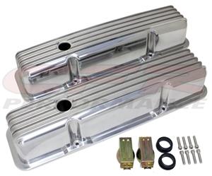 VALVE COVERS CHEV SB TALL POLISHED FINNED