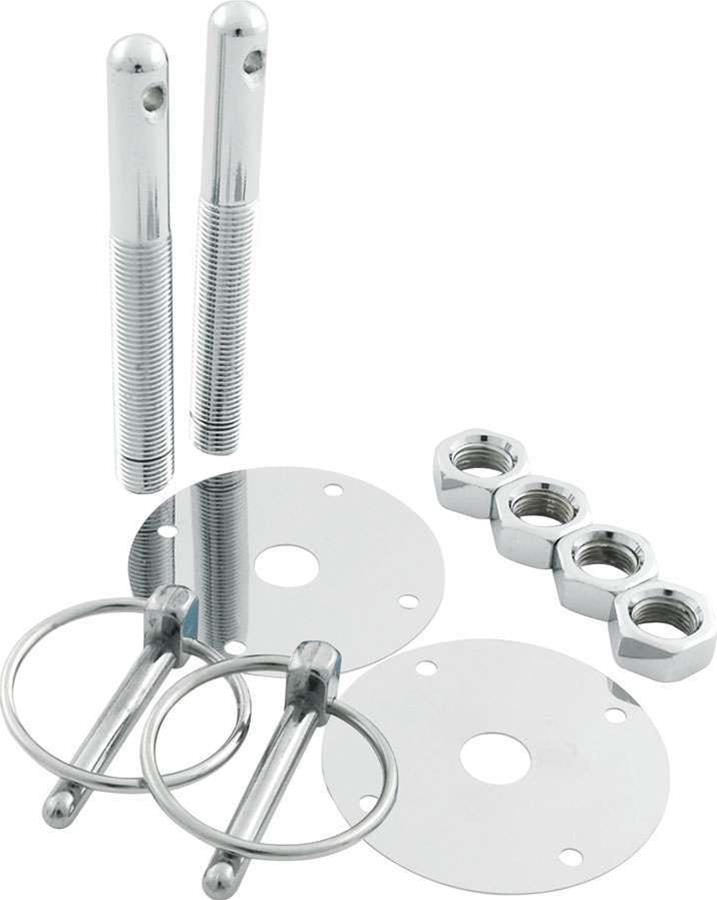 HOOD PIN KIT WITH 1/4" FLIP OVER CLIPS STEEL ALLSTAR