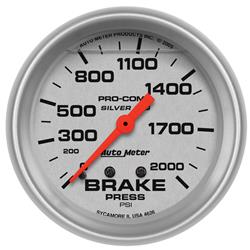 BRAKE PRESSURE GAUGE LIQUID FILLED 2 5/8"