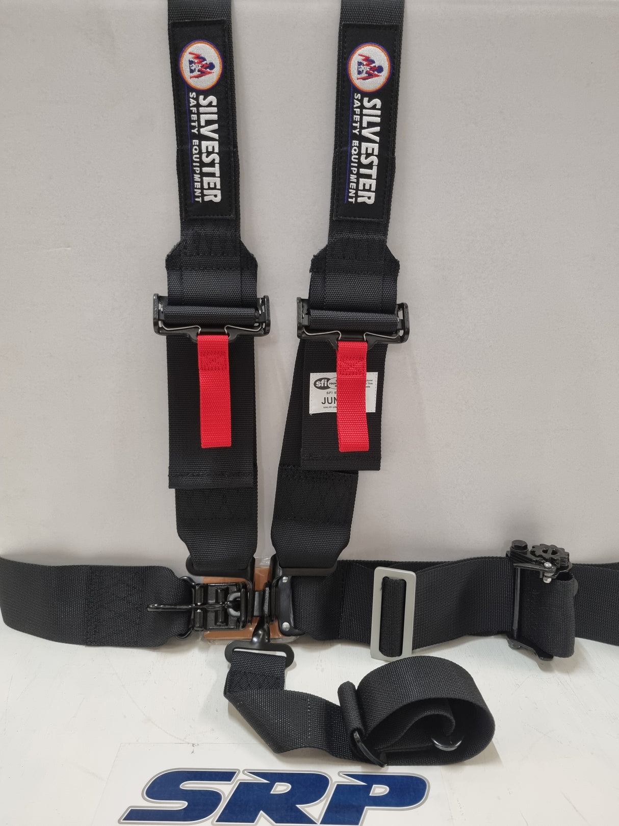 HARNESS SET LEVER LATCH 5PT RATCHET LEFT SIDE 2" SHOULDER 3" LAP BLACK