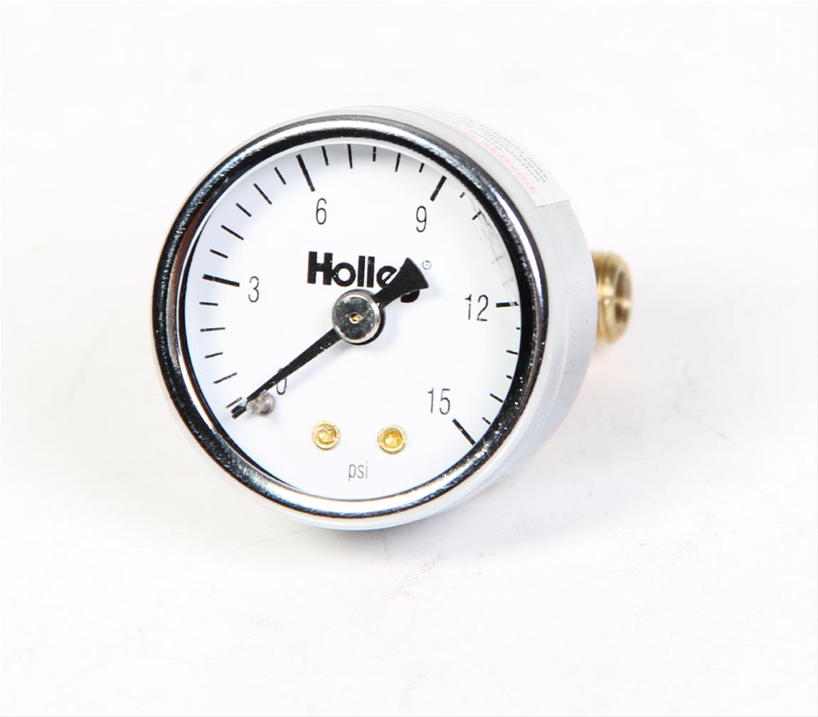 FUEL PRESSURE GAUGE 0-15 PSI HOLLEY