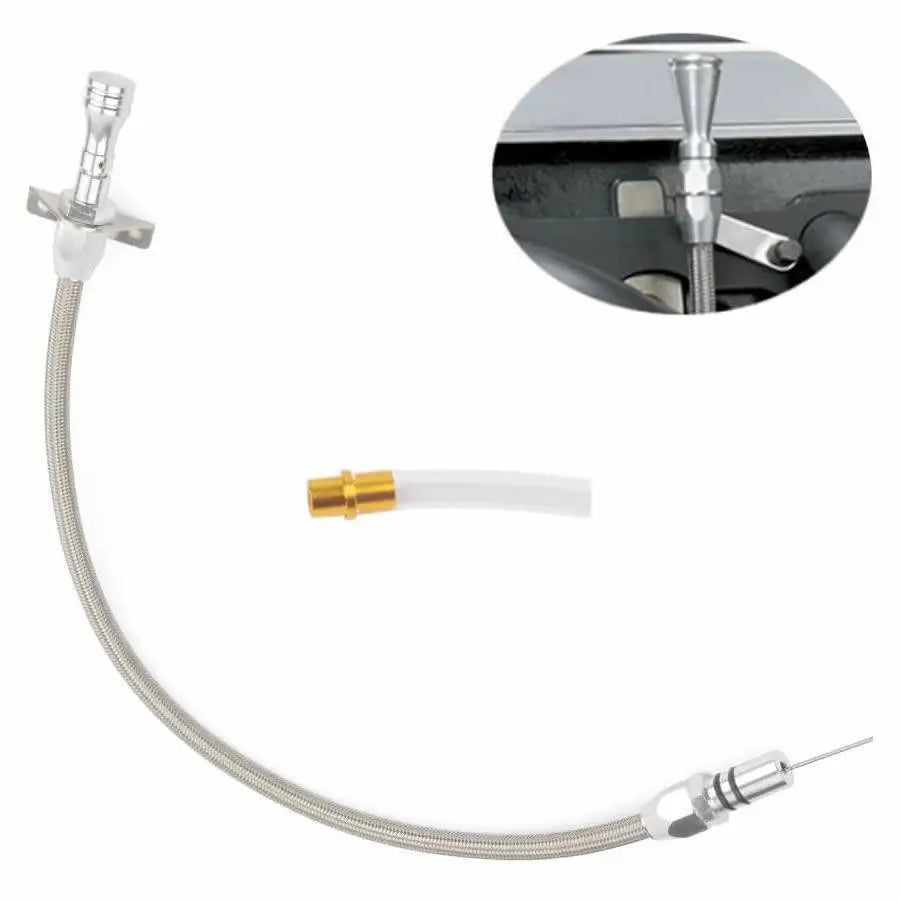 DIPSTICK TRANSMISSION 4L60E FLEXIBLE FIREWALL MOUNT BRAIDED