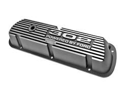 VALVE COVERS SB FORD BLACK "302 POWERED BY FORD"