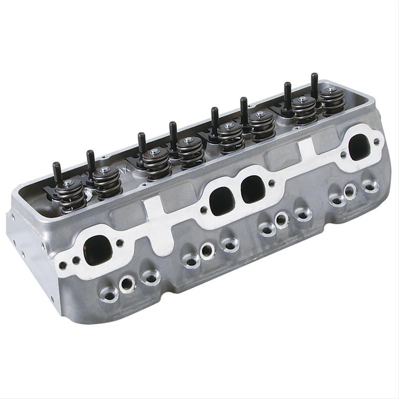 CYLINDER HEADS CHEV SB 23 DEGREE 180CC INTAKE/70CC EXH RUNNERS - STRAIGHT PLUG - 2.02-1.60 STAINLESS VALVES - SPRING INTALL 1.85@100LBS - MAX LIFT .575@300LBS - ONE PAIR. RECOMMEND AUT3924 PLUG