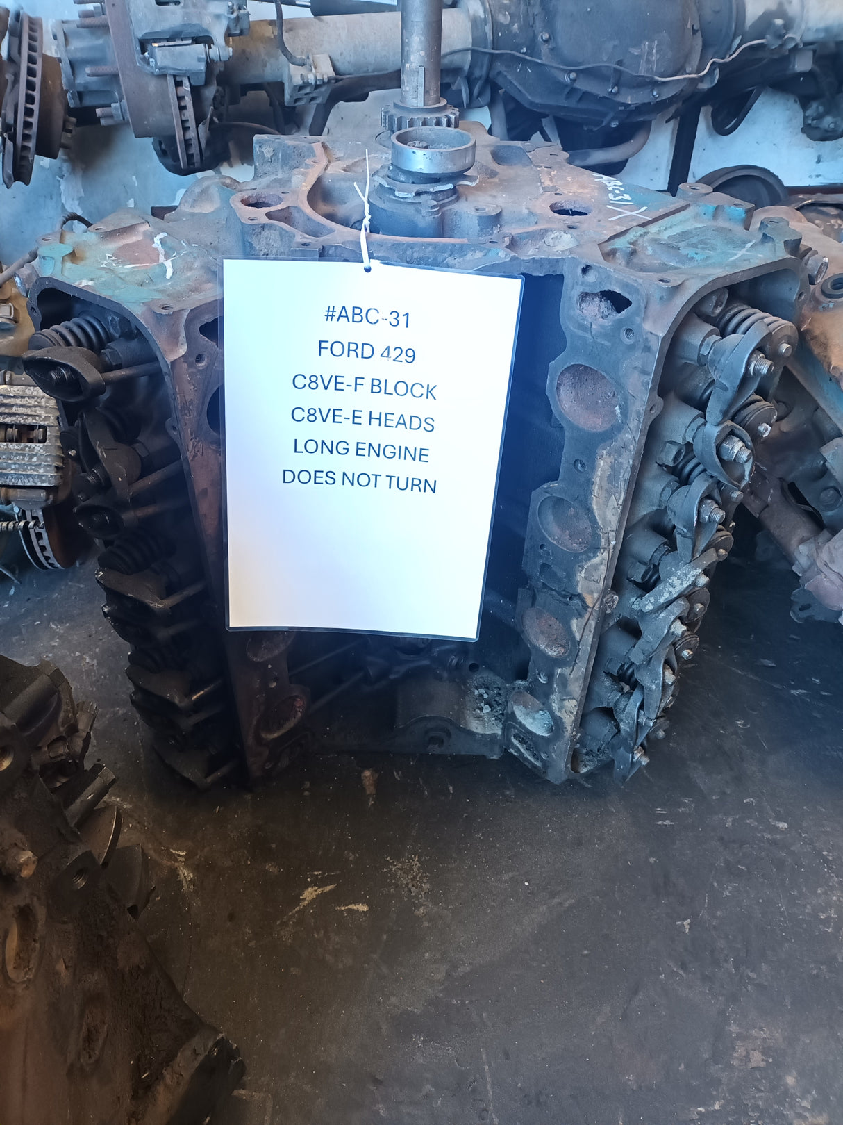 FORD 429 BASE LONG ENGINE IN REBUILDABLE CONDITION DOES NOT TURN