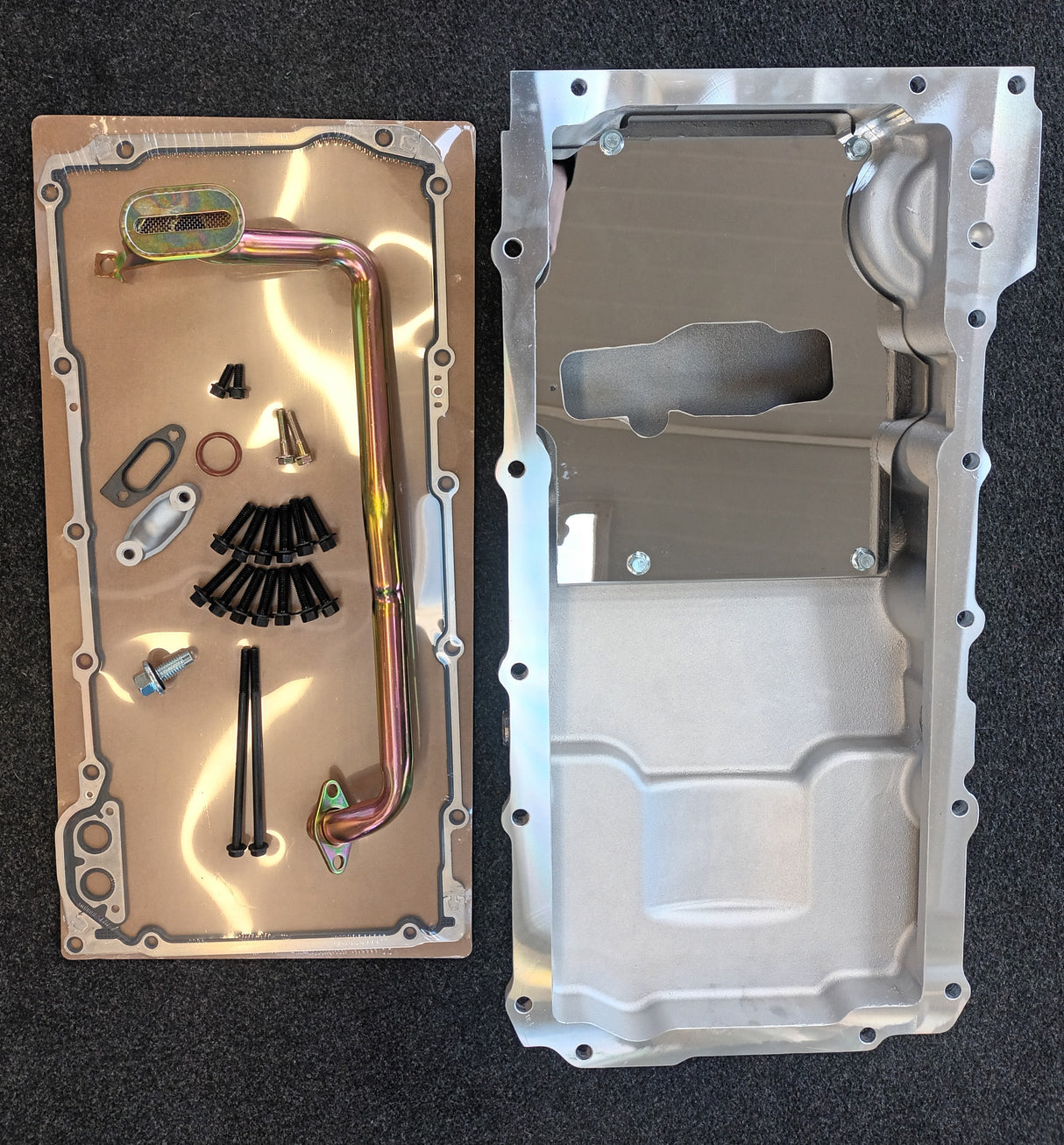 OIL PAN KIT GM LS SERIES LOW PROFILE CAST FINISH