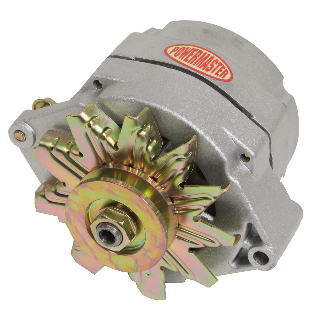 POWERMASTER ALTERNATOR. GM 100AMP NATURAL FINISH. INTERNAL REG ALT.