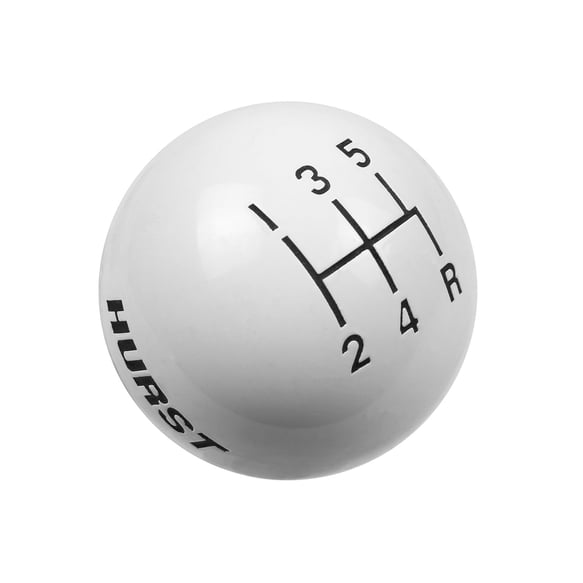 SHIFTER KNOB HURST WHITE 5 SPEED