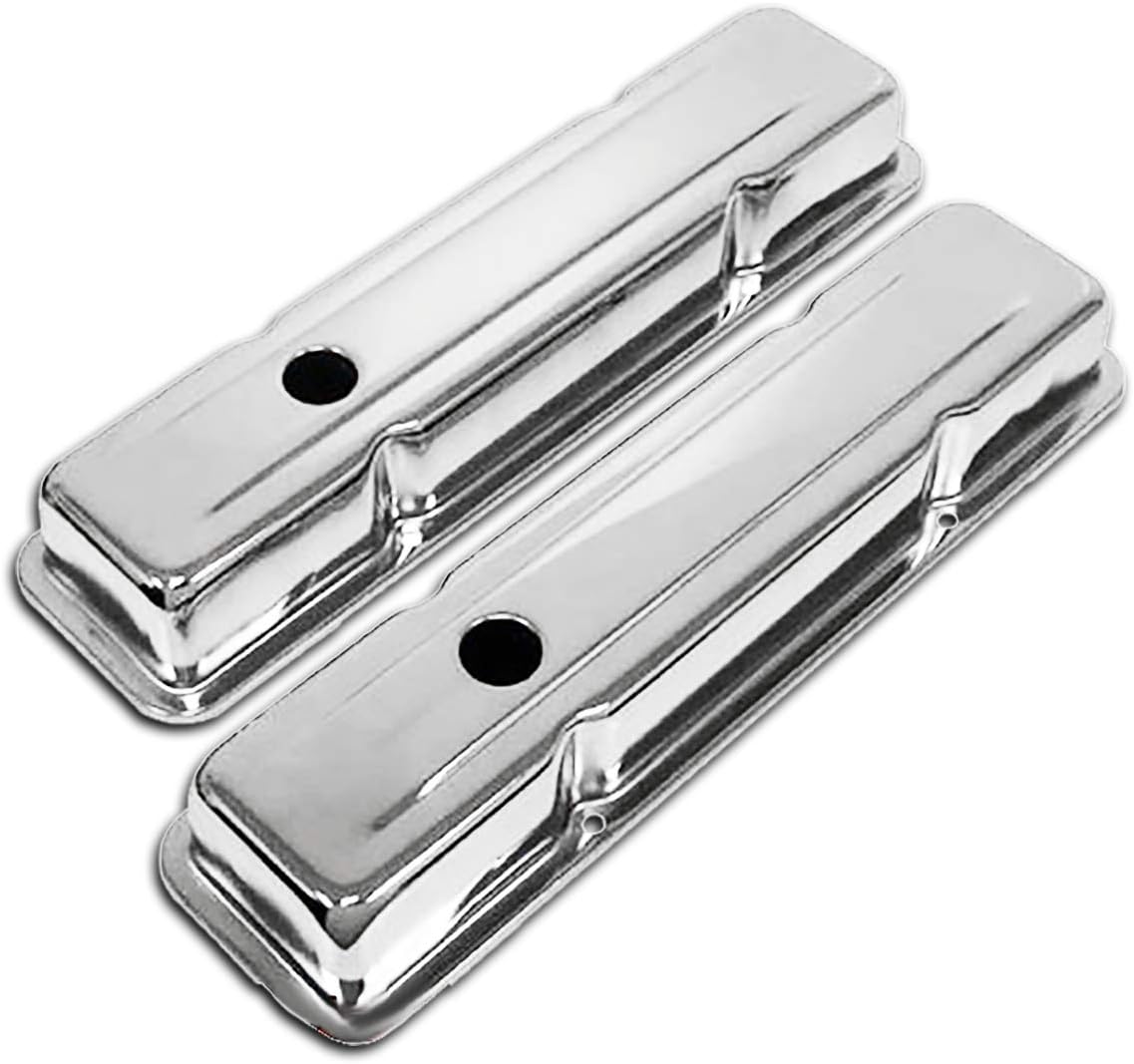 VALVE COVERS CHEV SB SHORT CHROME