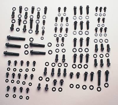 BOLT KIT. FULL ENGINE EXTERNAL HI PER BOLT KIT. BLACK COATED. FORD S/B.