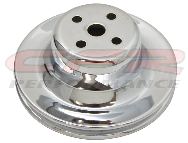 PULLEY WATER PUMP FORD STEEL SINGLE ROW 1964-74 CHROME