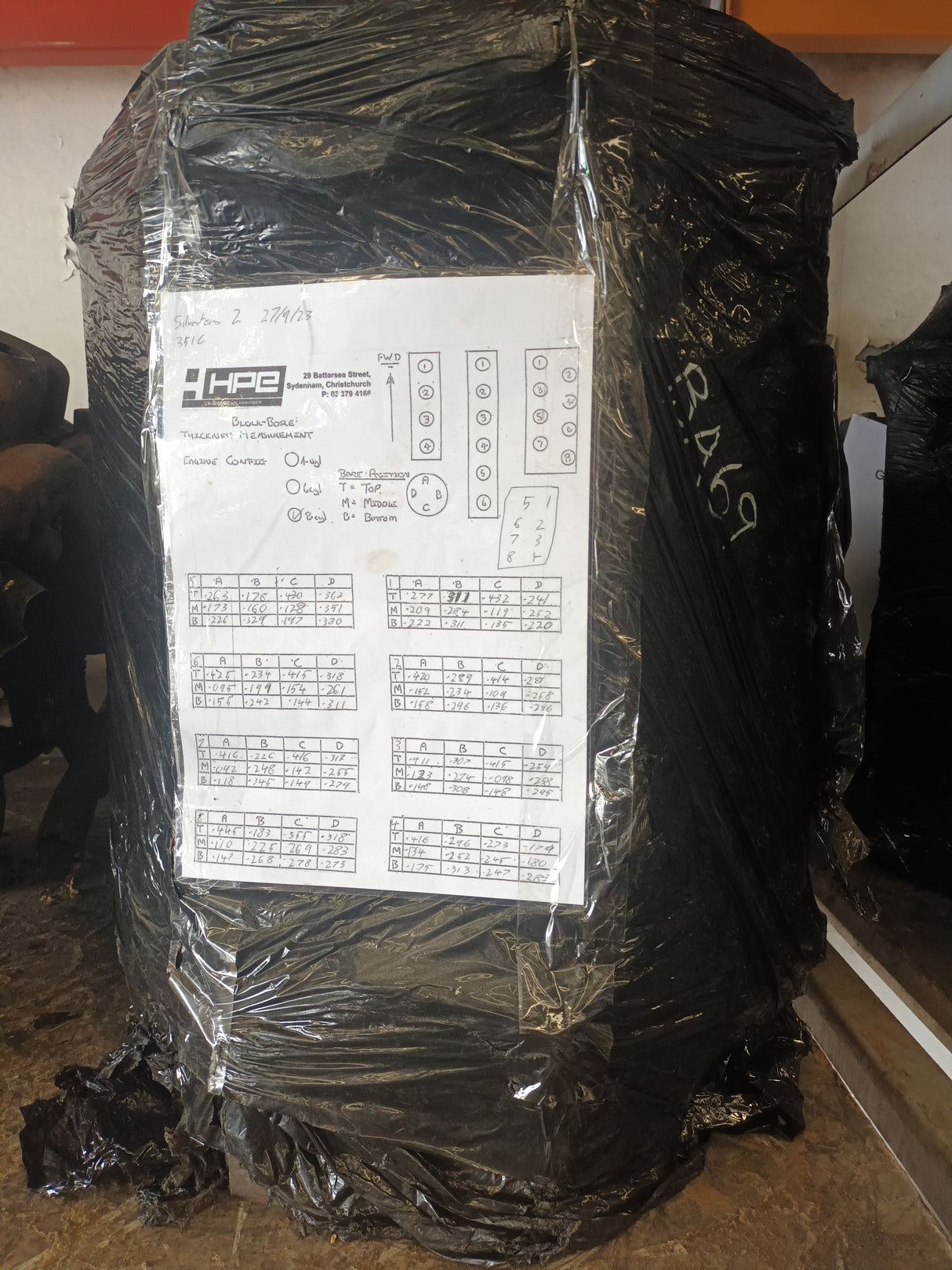 BLOCK FORD 351C USED STD BORE TESTED DETAILS ATTACHED TO BLOCK