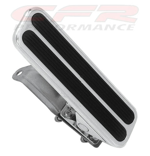 THROTTLE GAS PEDAL POLISHED ALUMINUM STREET ROD FLOOR MOUNT CHEVY FORD MOPAR
