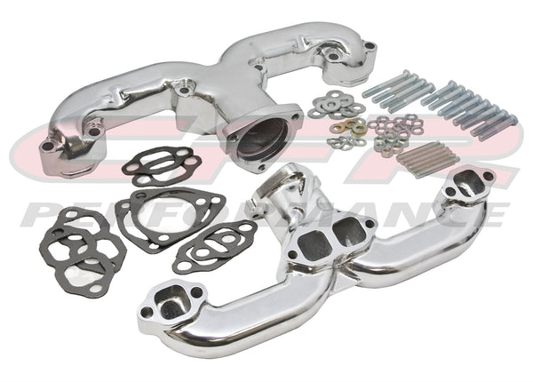 EXHAUST MANIFOLDS CHEV SB RAMS HORN CERAMIC SILVER