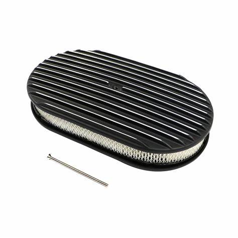 AIR CLEANER, 15'' OVAL FINNED BLACK