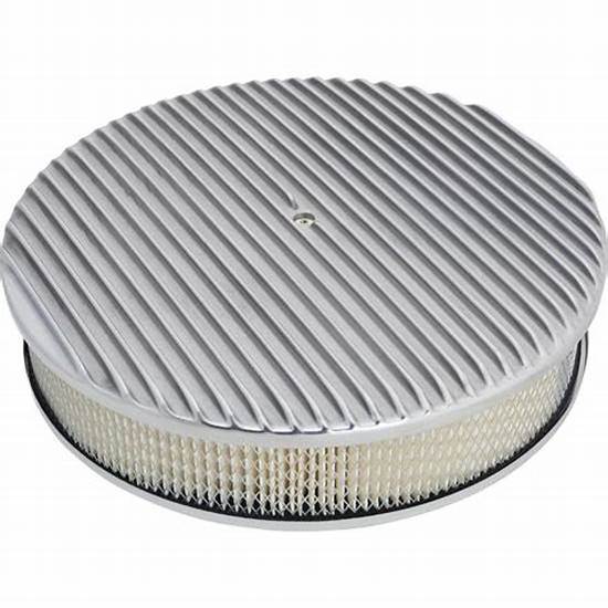 AIR CLEANER 14" X 3" FULL FINNED POLISHED