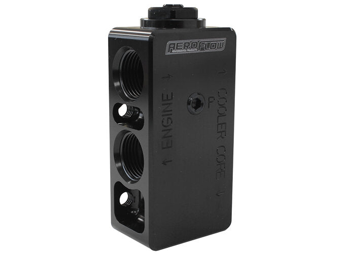BILLET OIL THERMOSTAT -10 ORB PORTS AEROFLOW