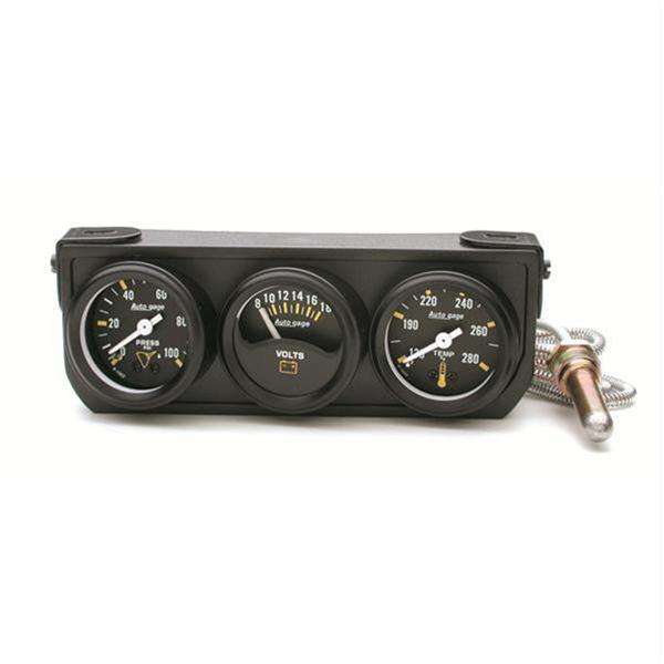 GAUGE CONSOLE BLACK FACE 1.5" OP, WT, VOLTS MECHANICAL 2396