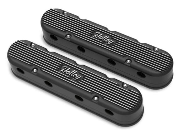 HOLLEY 2-PIECE VINTAGE SERIES VALVE COVER GEN III/IV LS SATIN BLACK MACHINED