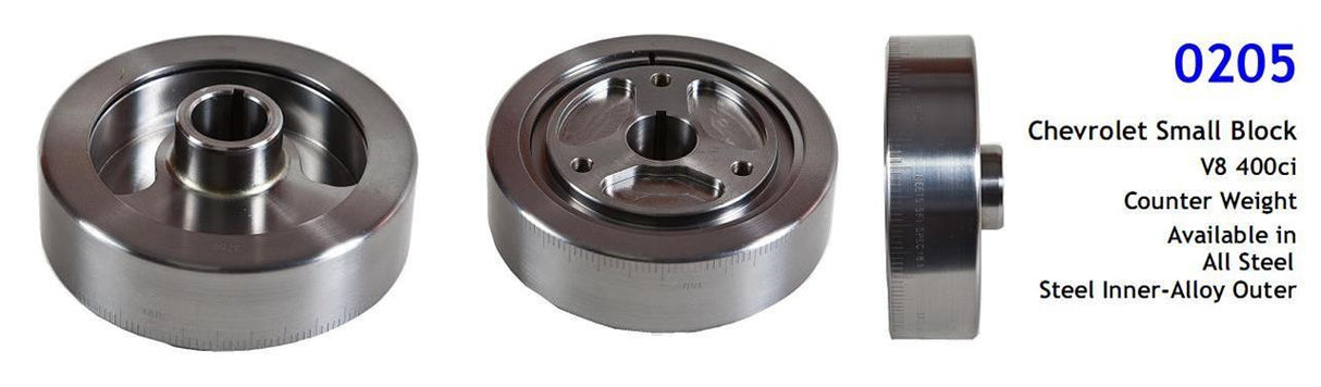 HARMONIC BALANCER, 400 CHEV S/B, SPORT SERIES, STEEL/STEEL