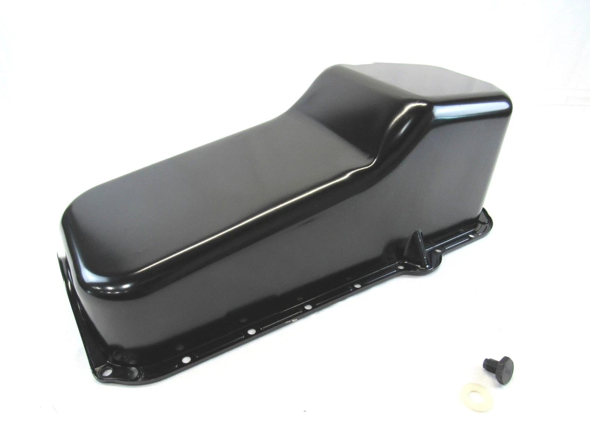 OIL PAN CHEV SB 1980-85 2PRMS RH DIPSTICK BLACK