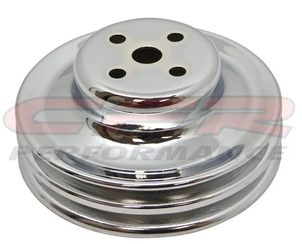 PULLEY WATER PUMP FORD SB STEEL 1964-74 CHROME
