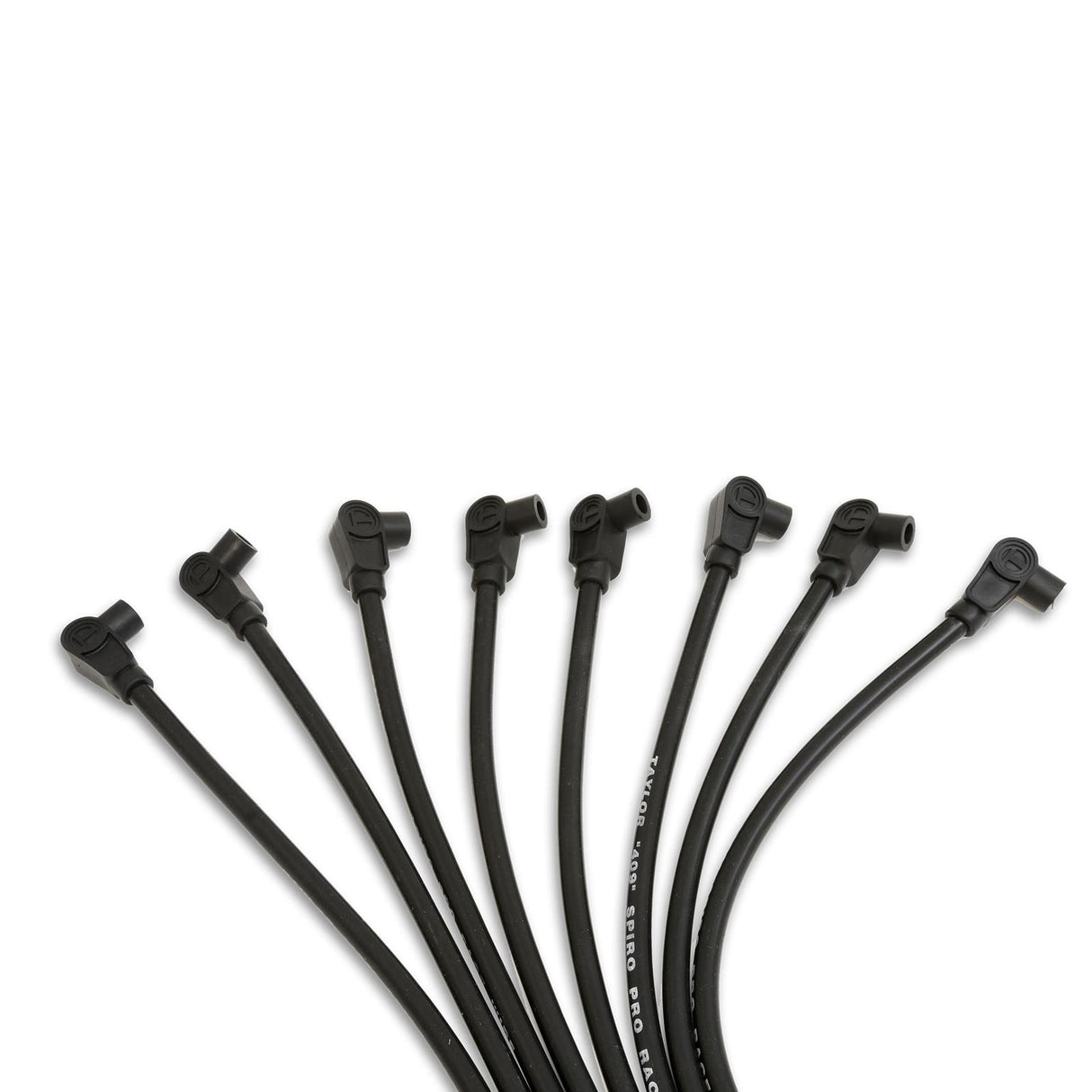 IGNITION LEADS. HI PERF RACE.409 SPIRO PRO 90 DEG UNIVERSAL BLACK. 10.4 MM SPIRO WOUND RACE LEAD.